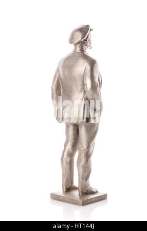 Statuetta di uomo isolato su sfondo bianco Foto Stock