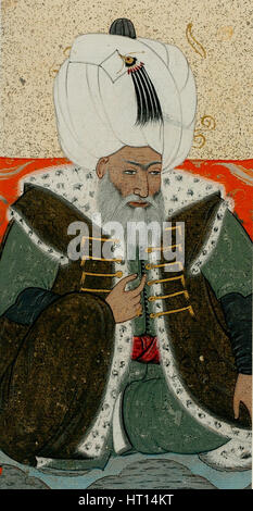 Bayezid II, sultano dell'Impero Ottomano, c. 1710. Artista: Levni, Abdulcelil (?-1732) Foto Stock