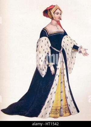 Anna Bolena, o Anne Bullen, regina d'Inghilterra 1533, (1902). Artista: Edmund Thomas Parris Foto Stock