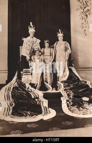"Re Giorgio VI e la Regina Elisabetta sulla loro incoronazione il giorno", 1937. Foto Stock