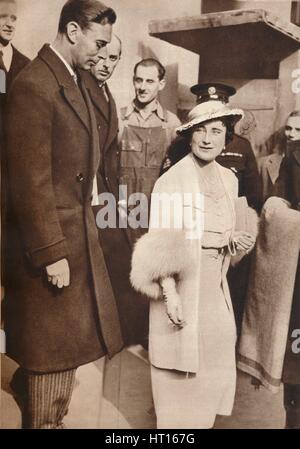 "Re Giorgio VI e la Regina Elisabetta lasciando un reheasal da loro incoronazione", 1937. Artista: sconosciuto. Foto Stock
