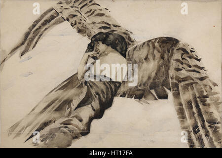 Demone volante, 1890-1891. Artista: Vrubel, Mikhail Alexandrovich (1856-1910) Foto Stock