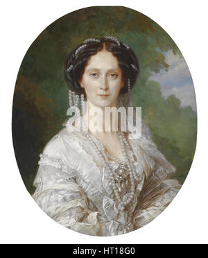 Ritratto di Maria Alexandrovna (1824-1880), imperatrice di Russia, 1857. Artista: Winterhalter Franz Xavier (1805-1873) Foto Stock