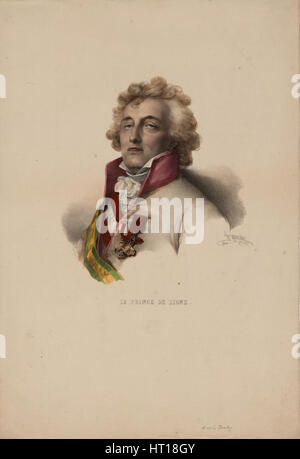 Ritratto di Charles-Joseph, Prince de Ligne (1735-1814), 1825. Artista: Grevedon, Pierre Louis Henri (1776-1860) Foto Stock
