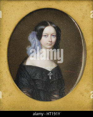 La duchessa Helene di Mecklenburg-Schwerin (1814-1858), in seguito duchessa di Orléans, ca 1835. Artista: Meuret, François (1800-1887) Foto Stock