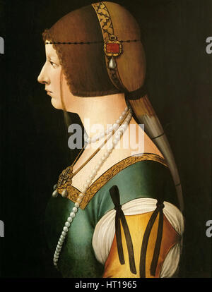 Ritratto di Bianca Maria Sforza (1472-1510), la seconda moglie di Massimiliano I, Imperatore del Sacro Romano Impero, 14 Artista: de Predis, Giovanni Ambrogio (1455-1509) Foto Stock