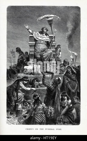 Creso sulla pira funeraria, 1882. Artista: Anonimo Foto Stock