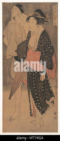 Matura in una serata doccia, c. 1800. Artista: Utamaro, Kitagawa (1753-1806) Foto Stock