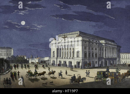 Il Teatro Alexandrinsky di San Pietroburgo, prima metà del XIX sec.. Artista: Beggrov, Karl Petrovich (1799-1875) Foto Stock