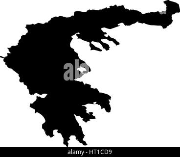 Alta dettagliata mappa vettoriale - Grecia su sfondo bianco Illustrazione Vettoriale