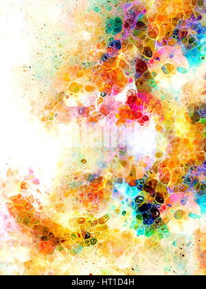 Abstract di fiori multicolore motive collage con dynamic effetto fuoco nello spazio. Foto Stock