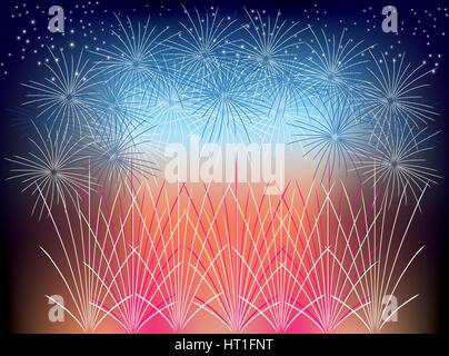 Felice Anno Nuovo con fuochi d'artificio Illustrazione Vettoriale