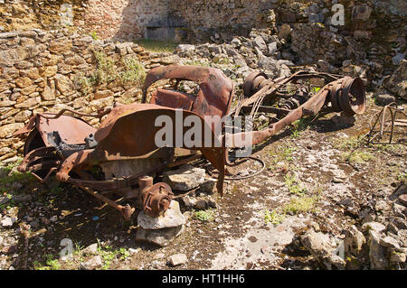 Il distrutto villaggio di Oradour Sur-Glane in Francia Foto Stock