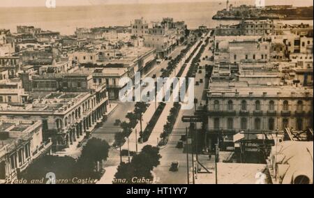 Prado e Morro Castle, Havana, Cuba, c1900. Artista: sconosciuto Foto Stock