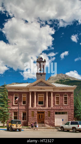 Storico municipio, in stile neoclassico, su Greene Street, Silverton, Colorado, USA Foto Stock