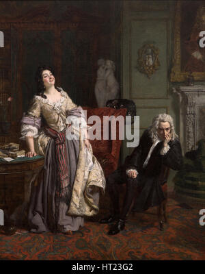 Alexander Pope dichiarato il suo amore per Lady Mary Wortley Montagu, 1852. Artista: Frith, William Powell (1819-1909) Foto Stock