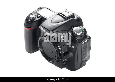 BANGKOK, Tailandia - 30 settembre 2014: Nikon D90 il corpo della fotocamera, il D90 è stata la prima reflex digitale video con funzionalità di registrazione. Foto Stock