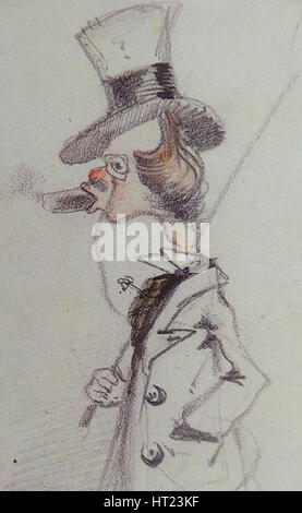 Dandy con un sigaro (Dandy au cigare), ca 1857. Artista: Monet, Claude (1840-1926) Foto Stock