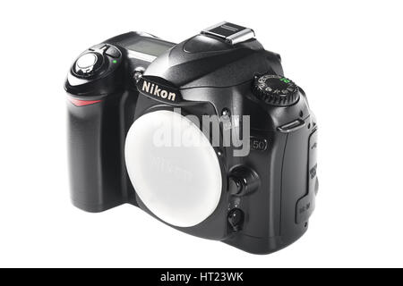 BANGKOK, Tailandia - 30 settembre 2014: Nikon D50 corpo della videocamera, la fotocamera reflex digitale realizzata da Nikon. Foto Stock