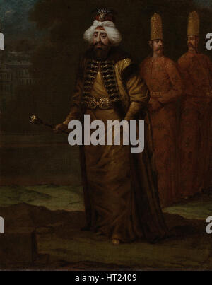 Il sultano Ahmed III (1673-1736), c. 1729. Artista: Vanmour (Van Mour), Jean-Baptiste (1671-1737) Foto Stock