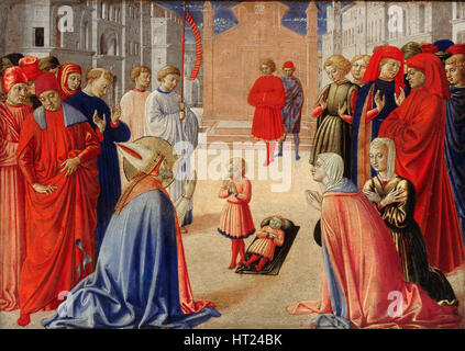 San Zanobi solleva un ragazzo dai morti, 1462. Artista: Gozzoli, Benozzo (CA) 1420-1497 Foto Stock