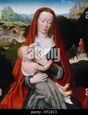 Madonna e Bambino, c. 1490. Artista: David, Gerard (ca. 1460-1523) Foto Stock