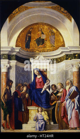 Vergine con il Bambino e i Santi Giovanni Battista, Cosma e Damiano, Caterina e Paolo, 1506-1507 ca. Artista: Cima da Conegliano, Giovanni Battista (ca. Foto Stock