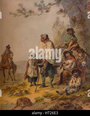 "Gipsy mendicanti", c1795. Artista: Julius Caesar Ibbetson. Foto Stock