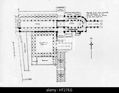 Pianta del Priory chiesa di San Bartolomeo-la-Grande, Londra, 1906. Artista: sconosciuto. Foto Stock