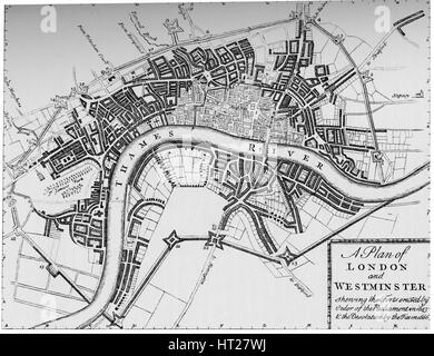 Piano di Londra e Westminster, 1749 (1903). Artista: sconosciuto. Foto Stock