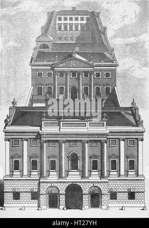 Una vista prospettica della Bank of England, 1743 (1903). Artista: Robert West. Foto Stock