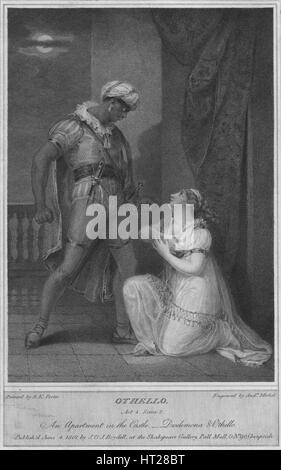 'L'Otello. Atto 4. Scena 2. Un Appartamento in castello. Desdemona & Othello", 1801. Artista: Andrew Michel. Foto Stock