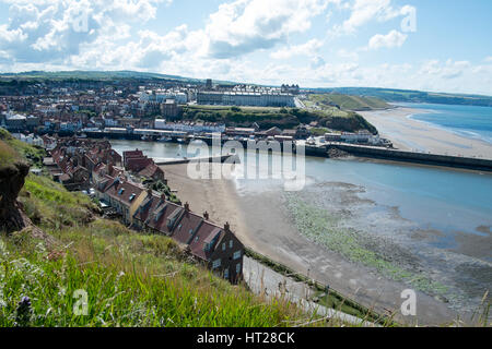 Whitby, North Yorkshire durante l'estate. Foto Stock