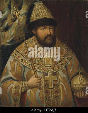 Ritratto del Tsar Alexis ho Mikhailovich di Russia (1629-1676), fine XVIII sec.. Artista: Anonimo Foto Stock