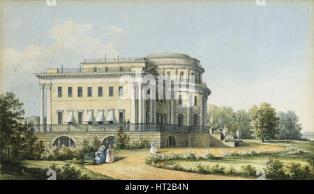 Il Palazzo Yelagin a San Pietroburgo, 1839. Artista: Chernetsov, Nikanor Grigoryevich (1805-1879) Foto Stock