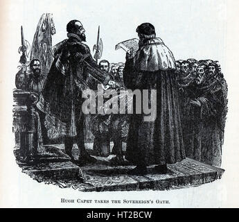 Hugh Capet prende il sovrano il giuramento, 1882. Artista: Anonimo Foto Stock