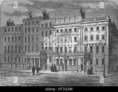 Il Claridge Hotel, Mayfair, Westminster, London, c1877 (1878). Artista: sconosciuto. Foto Stock