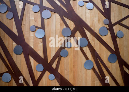 Il murale sulla nuova Waitrose supermarket, Solihull, West Midlands, England, Regno Unito Foto Stock