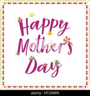 Felice Festa della mamma lettering. Illustrazione Vettoriale