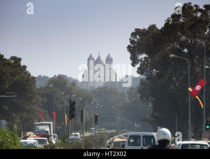 Tunisi, Tunisia. 03 Mar, 2017. Una strada a Tunisi, Tunisia, 03 marzo 2017. Foto: Soeren Stache/dpa/Alamy Live News Foto Stock