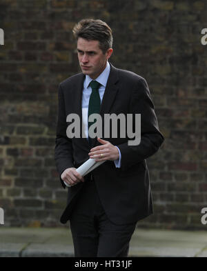 Londra, Regno Unito. 07Th Mar, 2017. Gavin Williamson MP Chief Whip segretario parlamentare al Tesoro visto arrivare a Downing Street per una riunione. Credito: WFPA/Alamy Live News Foto Stock