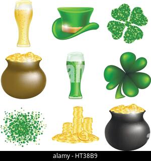 Saint Patricks giorno impostato Illustrazione Vettoriale