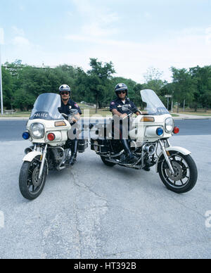 1992 Harley Davidson police bike. Artista: sconosciuto. Foto Stock