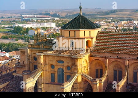 Vista aerea della Grande Moschea Mezquita - Catedral de Cordoba, Andalusia, Spagna Foto Stock