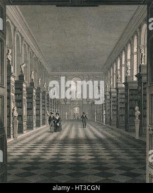 'Libreria, Trinity College, Cambridge, c1820. Artisti: James Sargant ammassatore, Henry Sargant ammassatore. Foto Stock