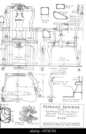 "Georgian poltrona', 1922. Artista: Rachel C Raymond. Foto Stock