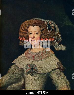 'Portrait De La Reine Marie-Anne", (Mariana dell'Austria), 1652, (1910). Artista: Diego Velasquez. Foto Stock