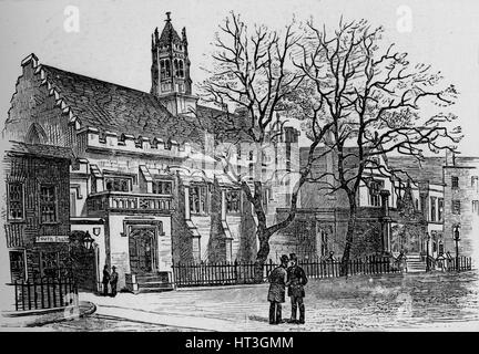 'Hall e biblioteca, Gray's Inn", 1890. Artista: sconosciuto. Foto Stock