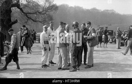 Motor Racing incontro a Donington Park, Leicestershire, tardi 1930s. Artista: Bill Brunell. Foto Stock