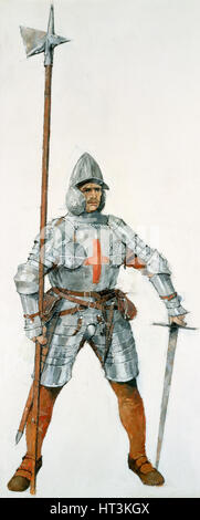 Soldato inglese, Battaglia di Flodden Field, 1513, (c1990-2010). Artista: Ivan riunitore. Foto Stock